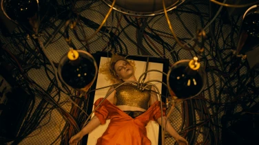 The Bride! film trailer button