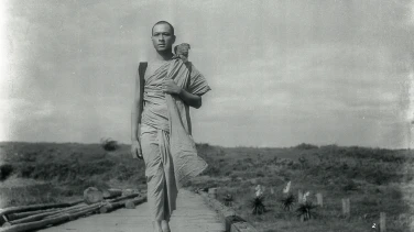 The Burmese Harp film trailer button